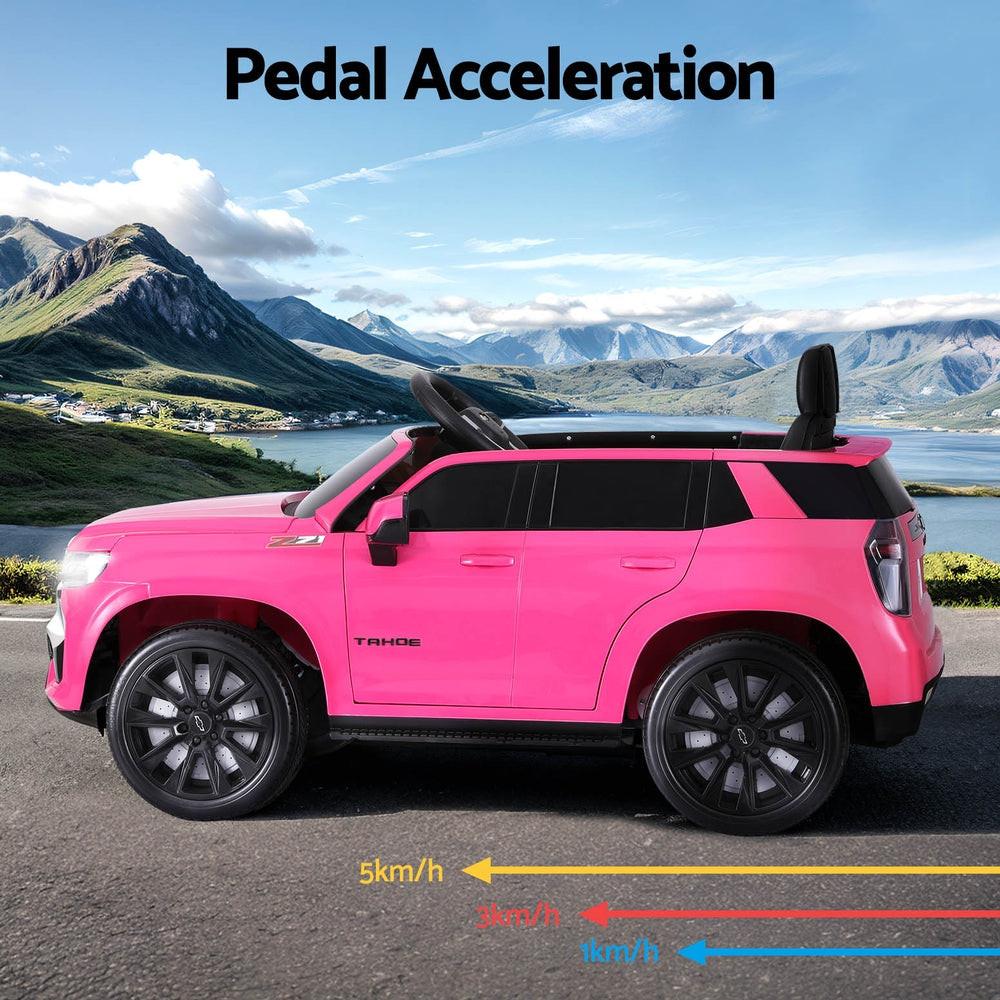 Kids Ride On Car Licensed Chevrolet Tahoe Electric Toys Horn Remote 12V Pink.