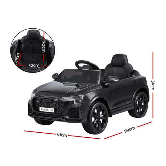 Kids Ride On Car Licensed RSQ8 Electric Toy Black Remote 12V Cars Black.