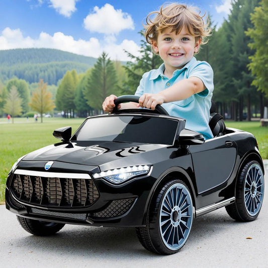 Rigo Kids Electric Ride On Car Toys Cars Horn Music Remote Control 12V Black.