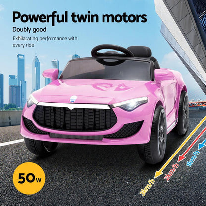 Rigo Kids Electric Ride On Car Toys Cars Headlight Music Remote Control 12V Pink.