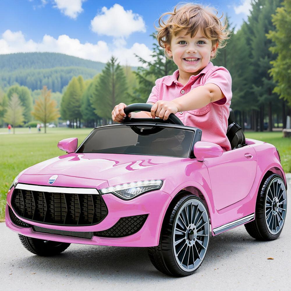 Rigo Kids Electric Ride On Car Toys Cars Headlight Music Remote Control 12V Pink.