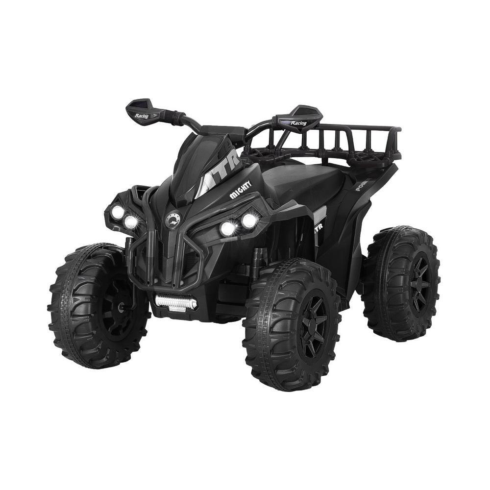 Rigo Kids Ride On Car ATV Quad Motorbike Storage Rack Electric Toys 12V Black.