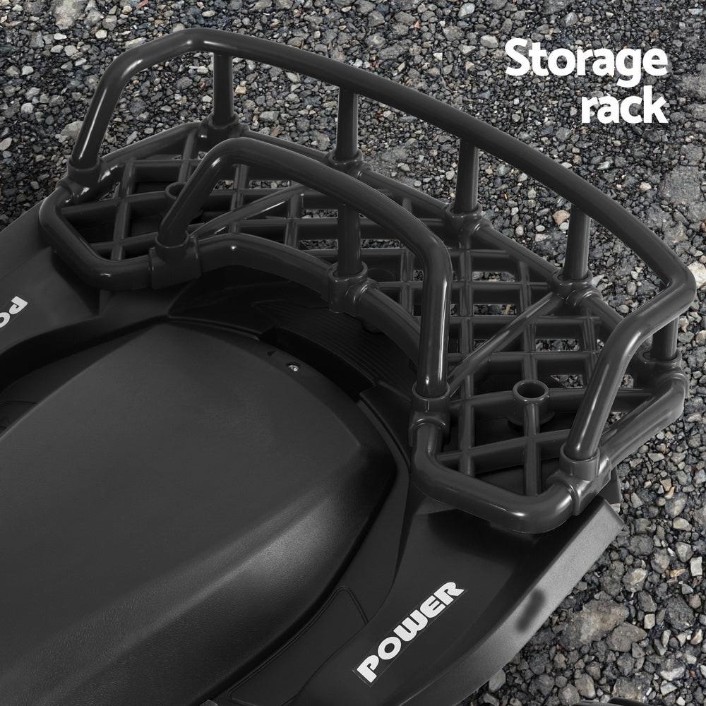 Rigo Kids Ride On Car ATV Quad Motorbike Storage Rack Electric Toys 12V Black.