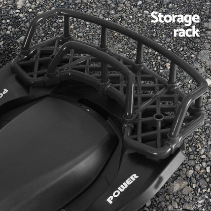 Rigo Kids Ride On Car ATV Quad Motorbike Storage Rack Electric Toys 12V Black.