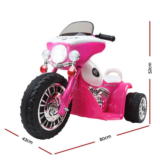 Rigo Kids Electric Ride On Patrol Police Car Harley-Inspired 6V Pink.