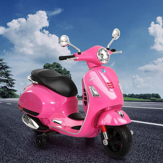 Kids Electric Ride On Car Motorcycle Motorbike Vespa Licensed GTS Pink.