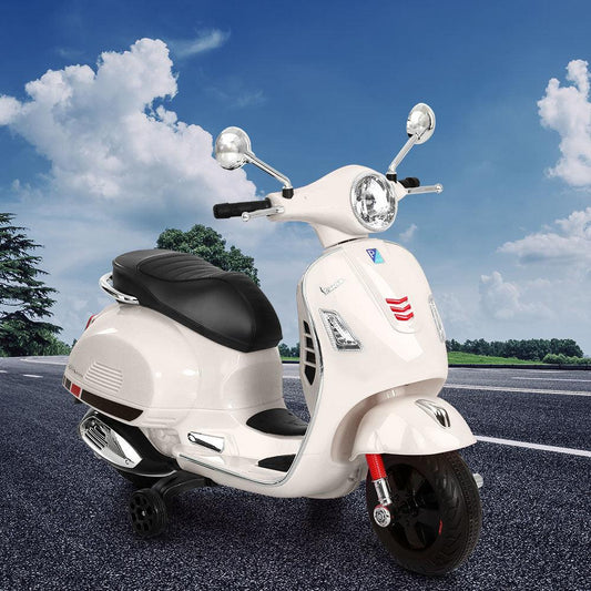 Kids Electric Ride On Car Motorcycle Motorbike Vespa Licensed GTS White.