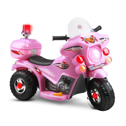 Rigo Kids Electric Ride On Police Motorcycle Motorbike 6V Battery Pink.
