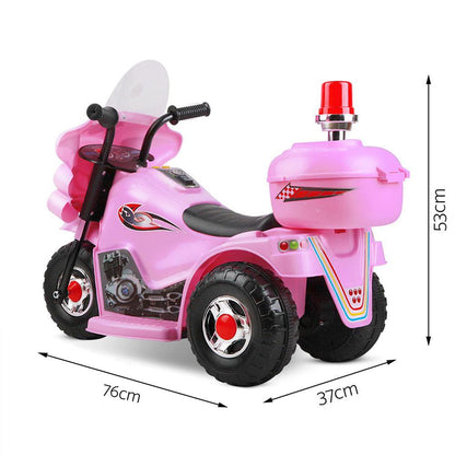 Rigo Kids Electric Ride On Police Motorcycle Motorbike 6V Battery Pink.