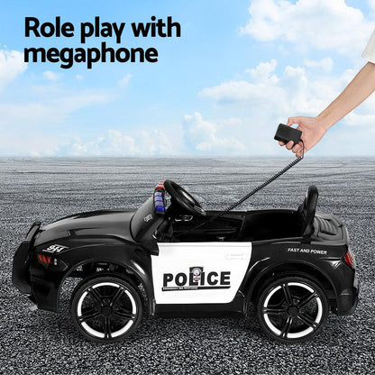 Rigo Kids Ride On Car Electric Patrol Police Cars Battery Powered Toys 12V Black.