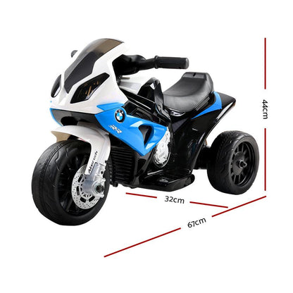 Kids Electric Ride On Car Police Motorcycle Motorbike BMW Licensed S1000RR Blue.