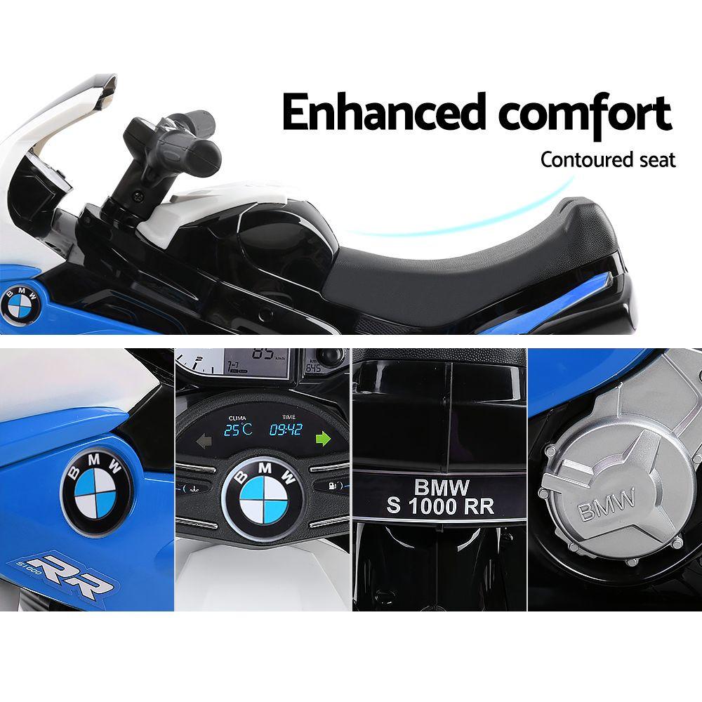 Kids Electric Ride On Car Police Motorcycle Motorbike BMW Licensed S1000RR Blue.