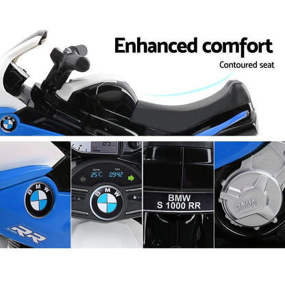 Kids Electric Ride On Car Police Motorcycle Motorbike BMW Licensed S1000RR Blue.