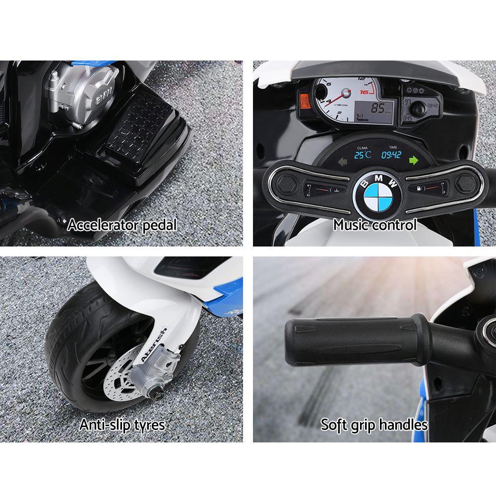 Kids Electric Ride On Car Police Motorcycle Motorbike BMW Licensed S1000RR Blue.