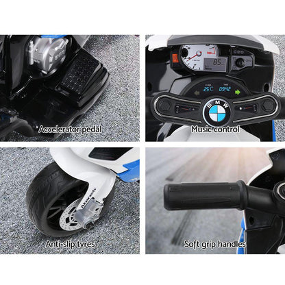 Kids Electric Ride On Car Police Motorcycle Motorbike BMW Licensed S1000RR Blue.