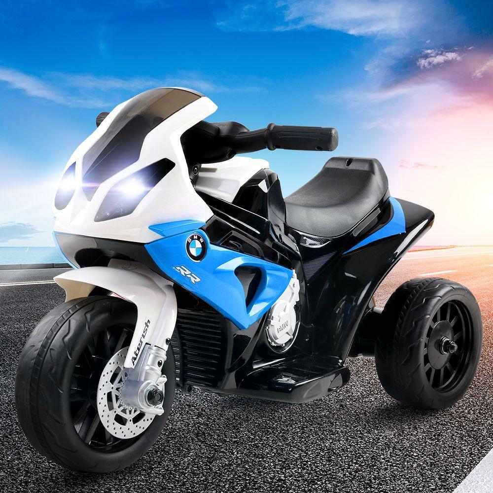Kids Electric Ride On Car Police Motorcycle Motorbike BMW Licensed S1000RR Blue.