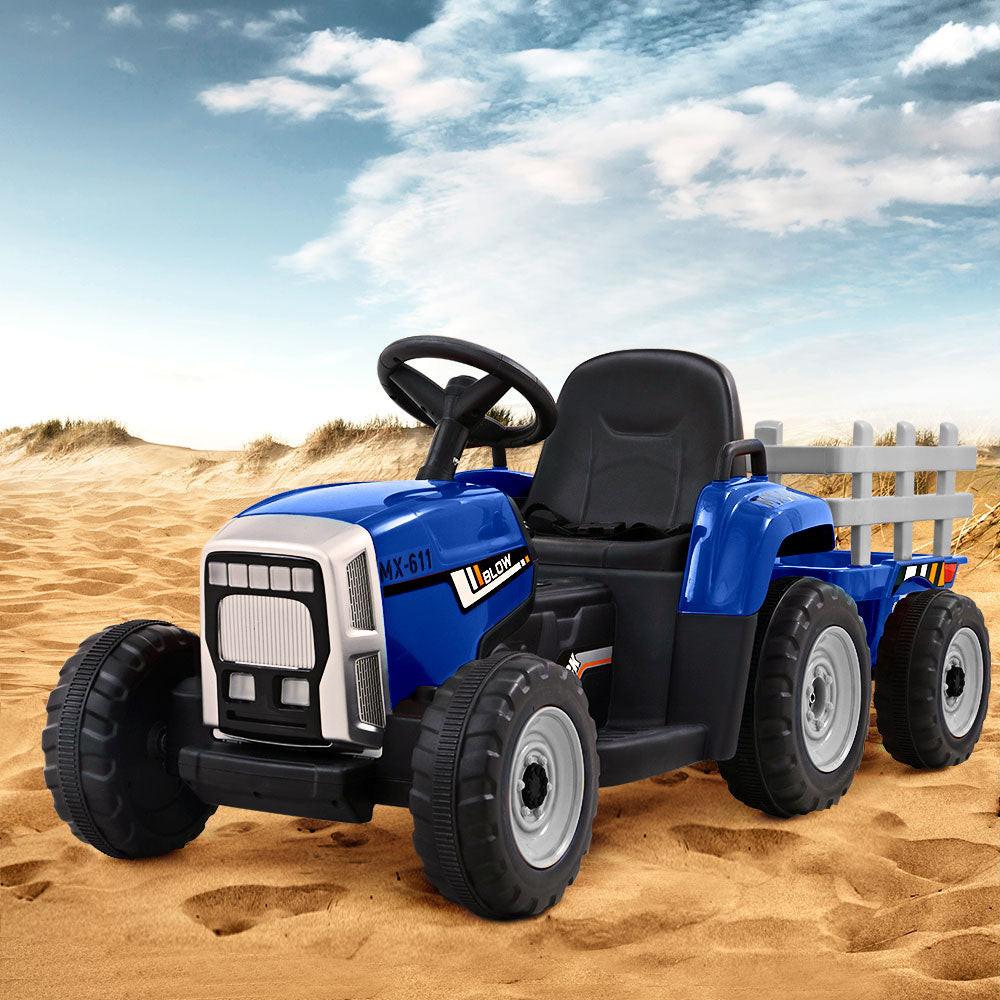 Rigo Kids Electric Ride On Car Tractor Toy Cars 12V Blue.