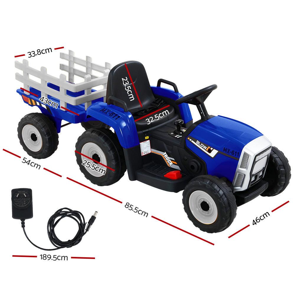 Rigo Kids Electric Ride On Car Tractor Toy Cars 12V Blue.