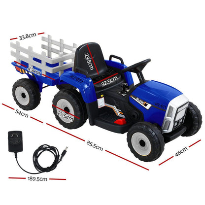 Rigo Kids Electric Ride On Car Tractor Toy Cars 12V Blue.