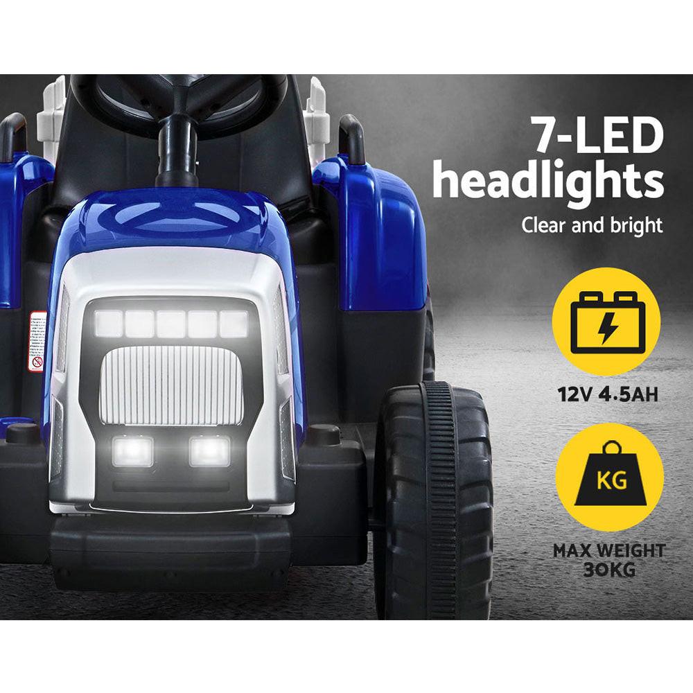 Rigo Kids Electric Ride On Car Tractor Toy Cars 12V Blue.