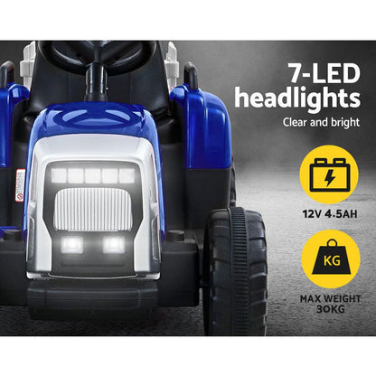 Rigo Kids Electric Ride On Car Tractor Toy Cars 12V Blue.