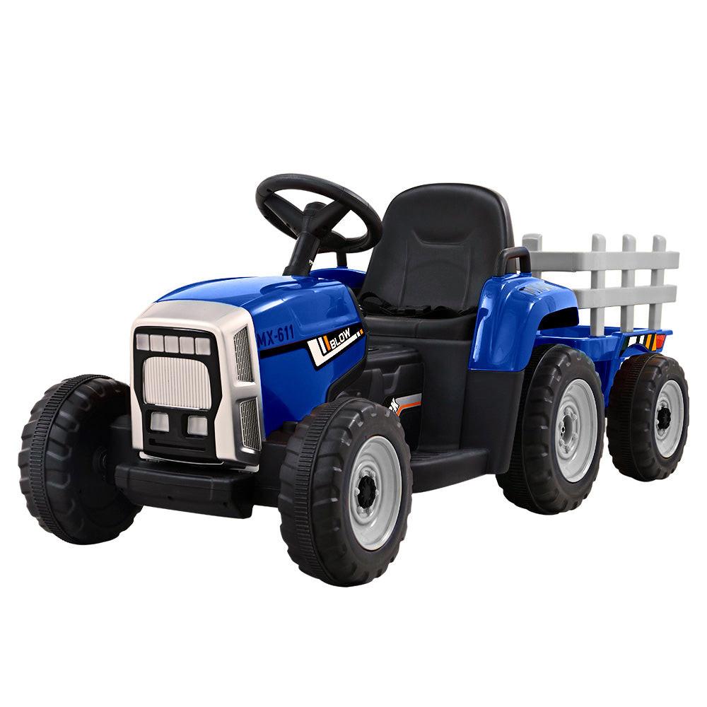 Rigo Kids Electric Ride On Car Tractor Toy Cars 12V Blue.