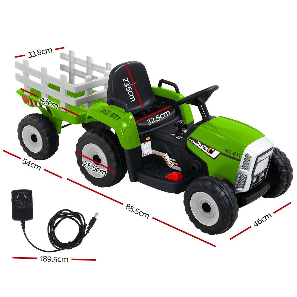 Electric Ride On Car Rigo Kids Ride On Cars Tractor Toy 12V Green.