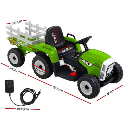 Electric Ride On Car Rigo Kids Ride On Cars Tractor Toy 12V Green.