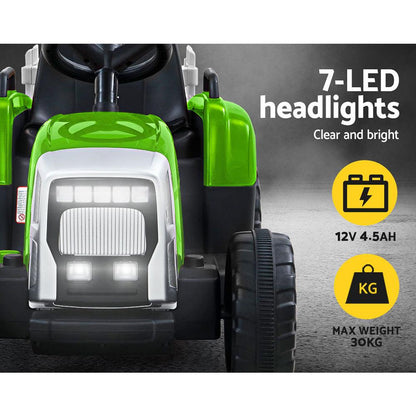 Electric Ride On Car Rigo Kids Ride On Cars Tractor Toy 12V Green.