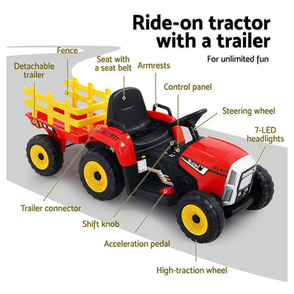 Rigo Kids Electric Ride On Car Tractor Toy Cars 12V Red.