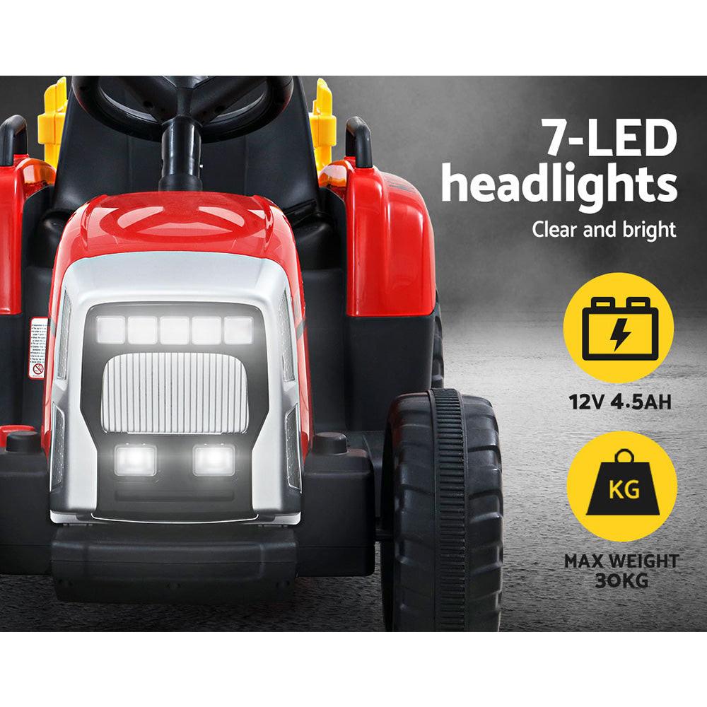 Rigo Kids Electric Ride On Car Tractor Toy Cars 12V Red.
