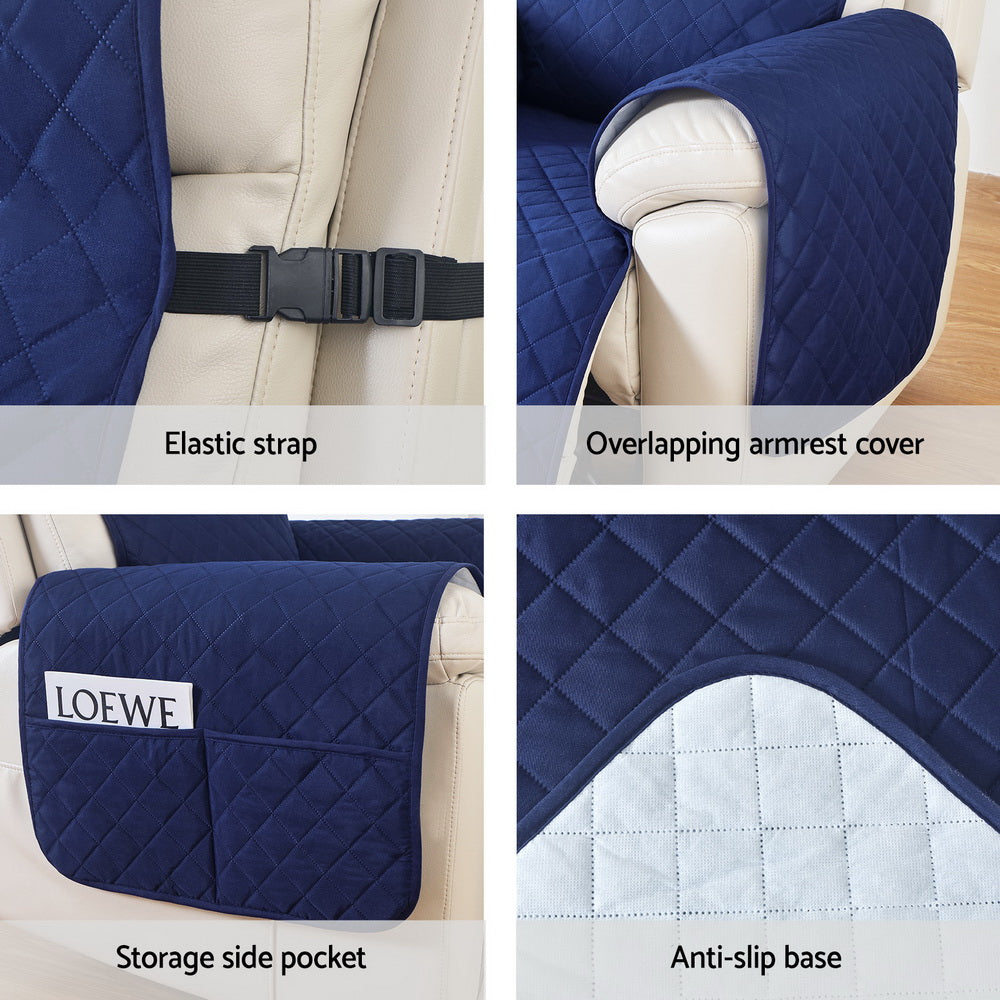 Artiss Recliner Chair Cover 100% Water Resistant Navy.
