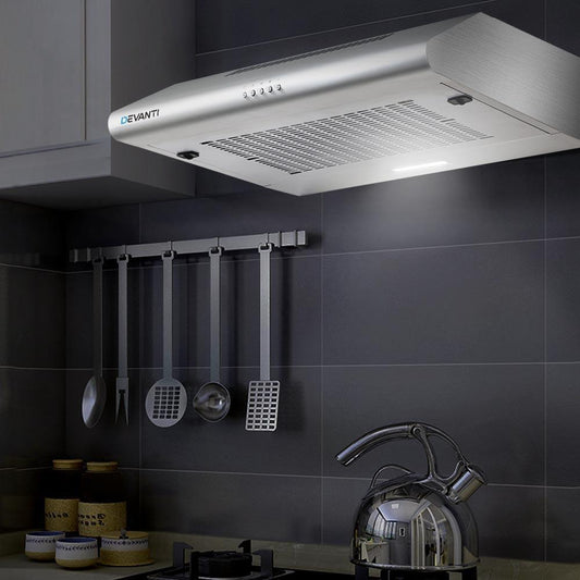 Devanti 600mm Range Hood 60cm Rangehood Stainless Steel.