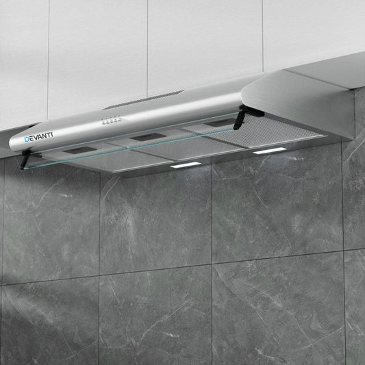Devanti 900mm Range Hood 90cm Rangehood Stainless Steel.