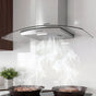 Devanti 90cm Range Hood Curved Glass Canopy Rangehood Kitchen Exhaust Fan