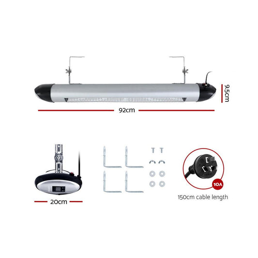 Devanti Electric Strip Heater Radiant Heaters 2000W.