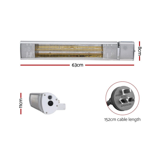 Devanti Electric Strip Heater Infrared Radiant Heaters 2000W.