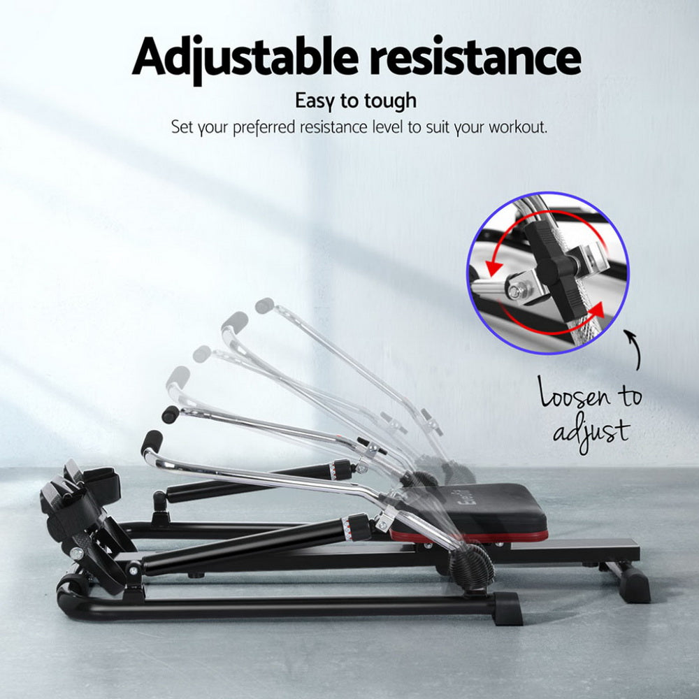 Everfit Rowing Machine 12 Levels Hydraulic Rower Fitness Gym Home Cardio.