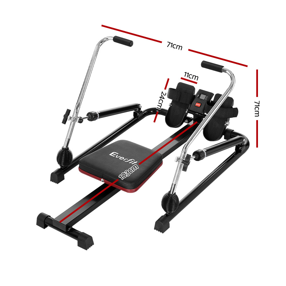 Everfit Rowing Machine Rower Hydraulic Resistance Fitness Gym Home Cardio.