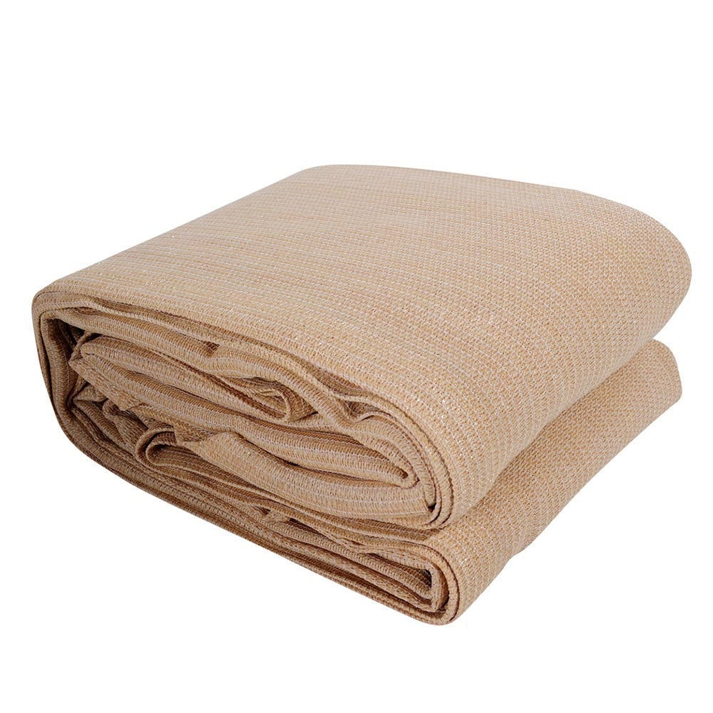 Instahut Shade Sail 5x6m Rectangle 185GSM 95% Sand Shade Cloth.