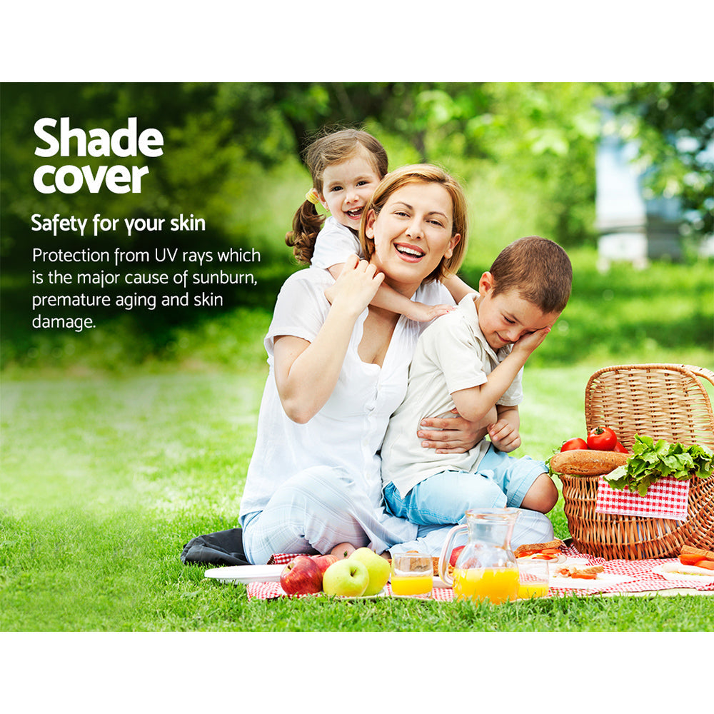 Instahut Shade Sail 5x6m Rectangle 185GSM 95% Sand Shade Cloth.