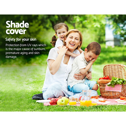 Instahut Shade Sail 5x6m Rectangle 185GSM 95% Sand Shade Cloth.