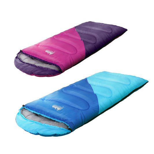 Weisshorn Sleeping Bag Set of 2 Kids Single 172cm Thermal Camping Hiking.