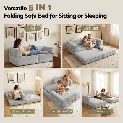 Artiss Convertible Folding Sofa Bed Grey