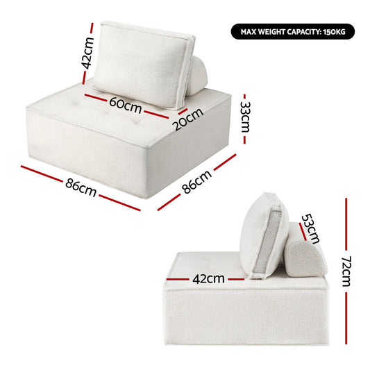 Artiss Floor Sofa Lounge Chair 5 Seater with Pillow