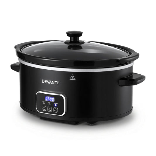 Devanti 5.6L Slow Cooker Electric Multi Cooker with 3 Heat Settings and Keep Warm Function.