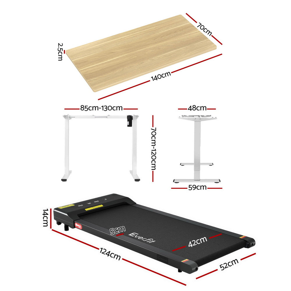 Artiss Electric Treadmill with 120cm Automatic Standing Desk Walking Pad 360mm