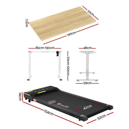 Artiss Electric Treadmill with 120cm Automatic Standing Desk Walking Pad 360mm