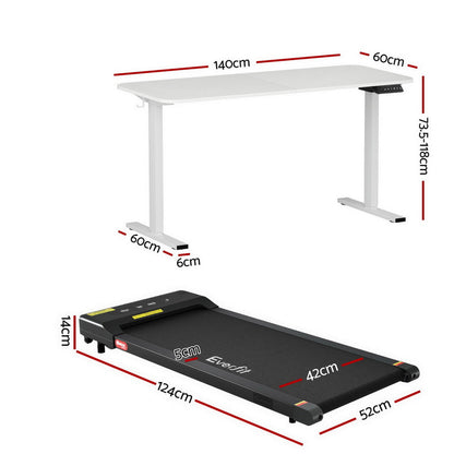 Artiss Electric Treadmill with 120cm Automatic Standing Desk Walking Pad 360mm
