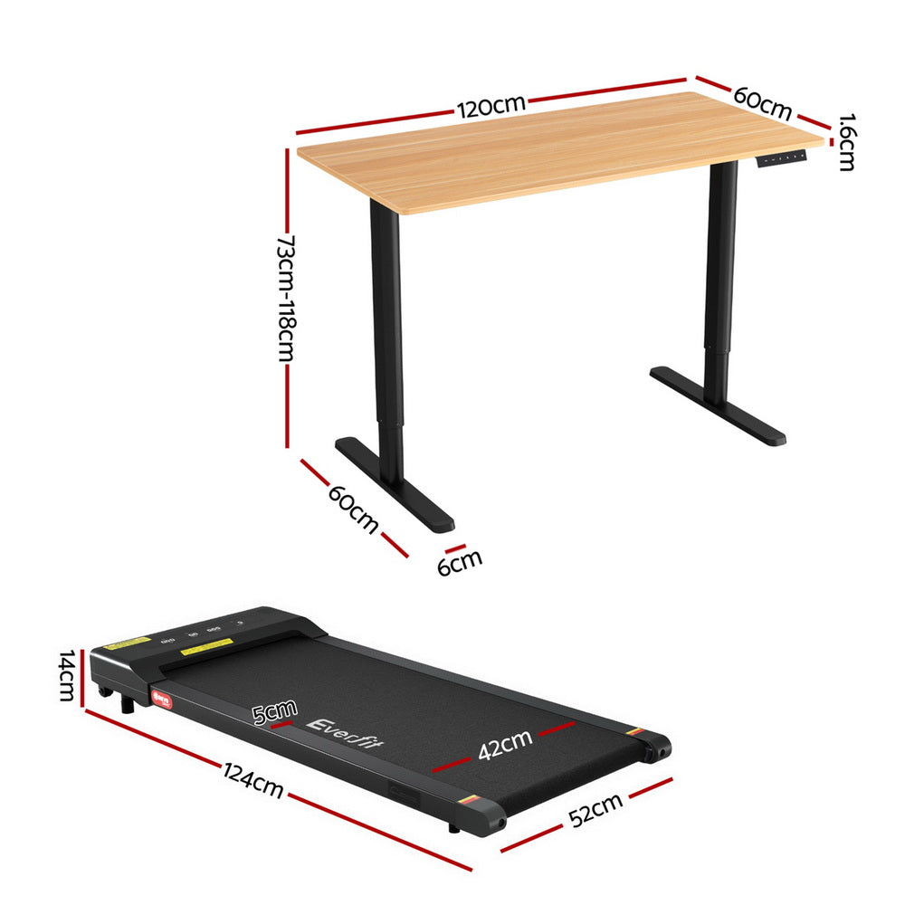 Artiss Electric Treadmill with 120cm Automatic Standing Desk Walking Pad 360mm
